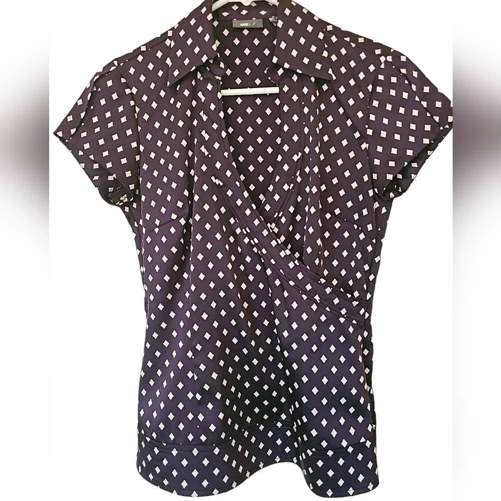 Mexx Purple and White Patterned Women's Top